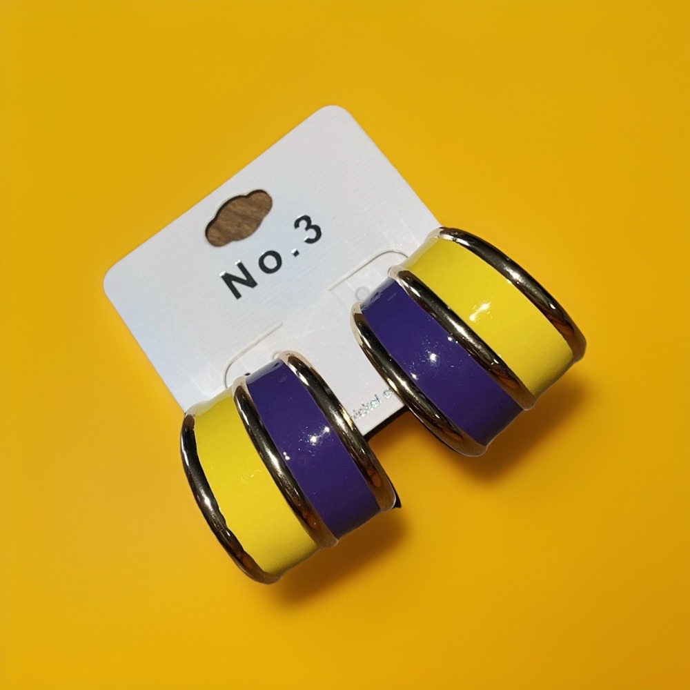 LSU Tigers Earrings Purple Gold Yellow Classy Preppy Elegant